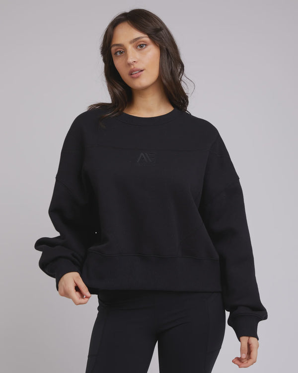 ACTIVE TONAL SWEATER - BLACK