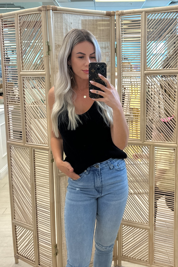 SIA KNIT TANK - BLACK