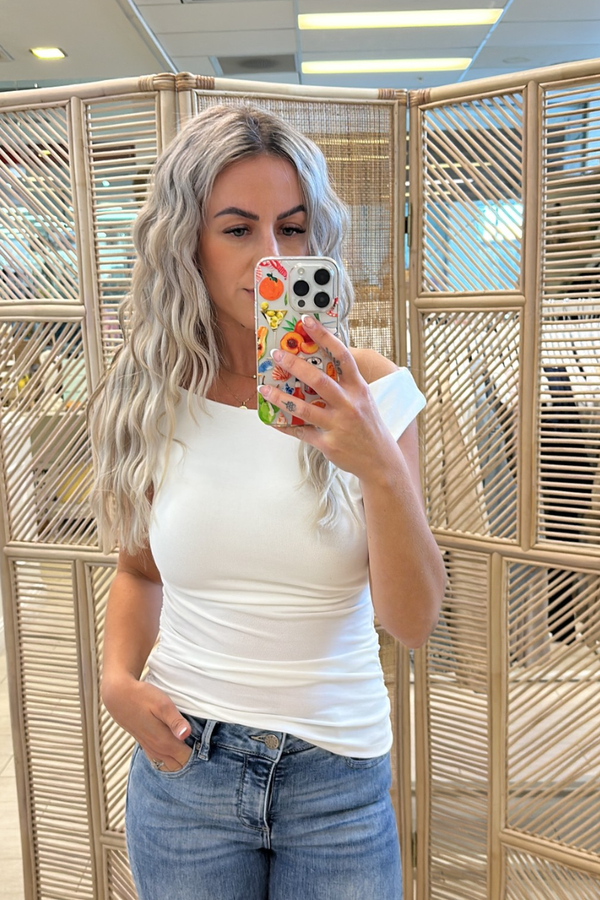 KYLIE OFF THE SHOULDER TOP - WHITE