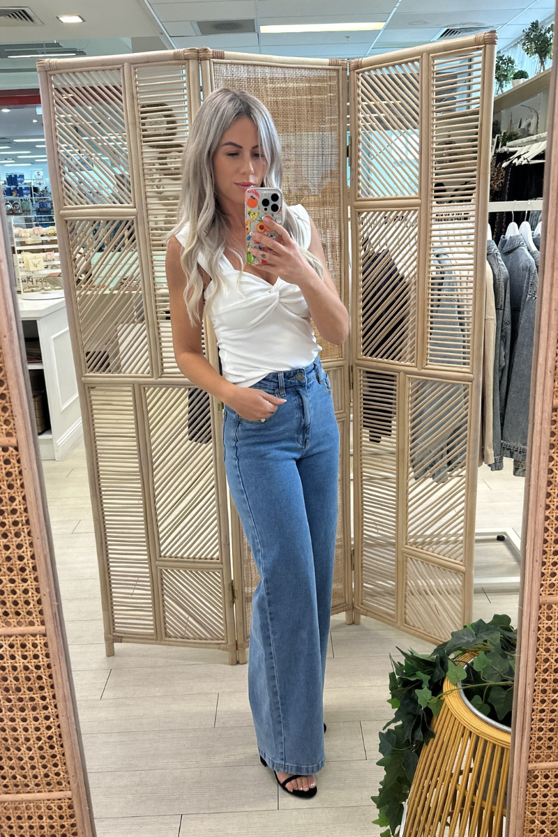 JACQUI WIDE LEG JEAN - BLUE