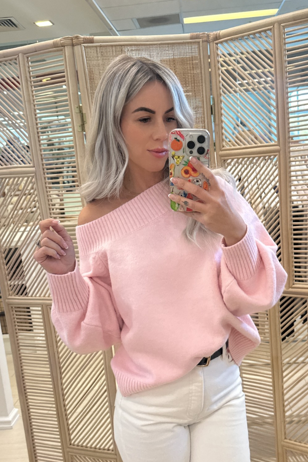 COLD SHOULDER KNIT - PINK