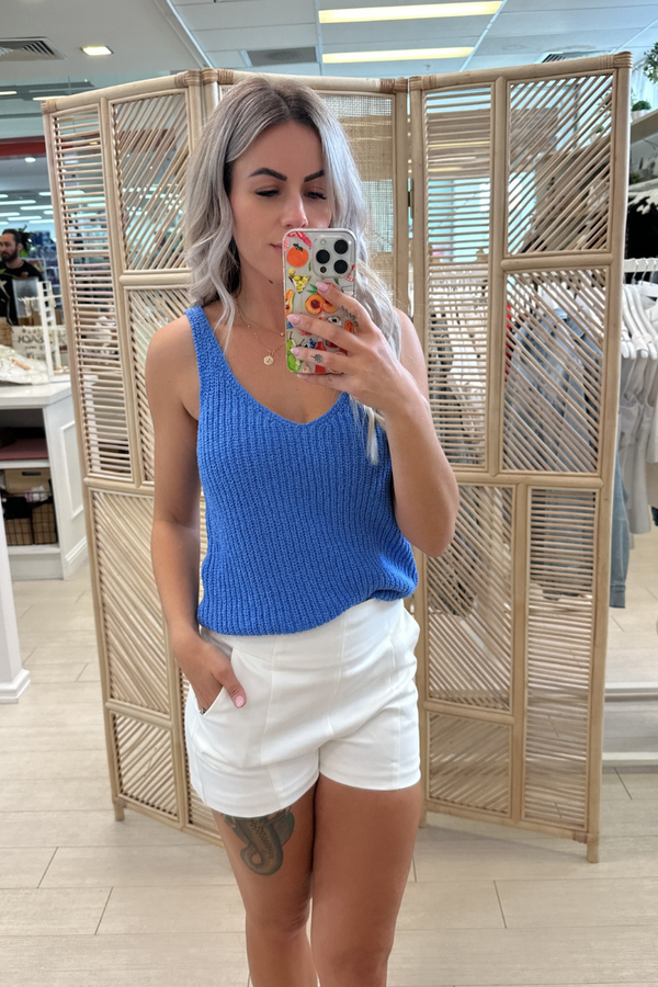 RANI KNIT TANK - BLUE