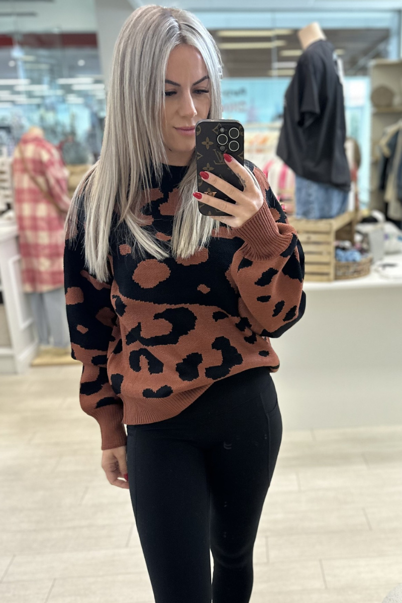 LEOPARD KNIT - BLACK