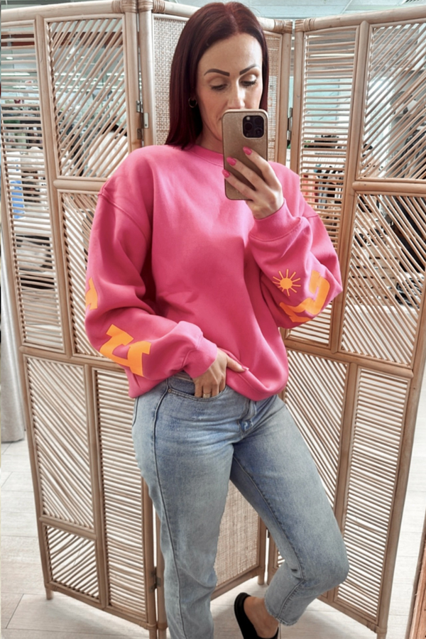 VIBES CREW JUMPER - PINK