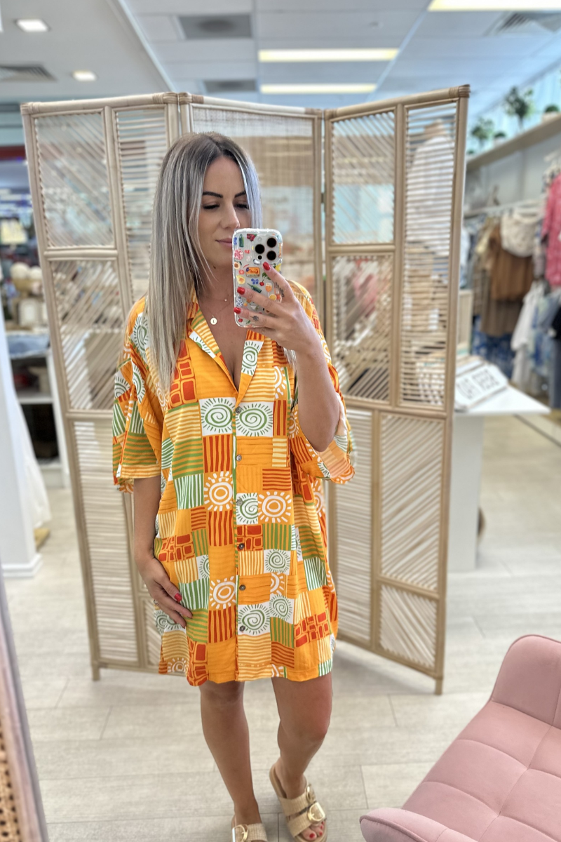 TANGERINE SHIRT DRESS