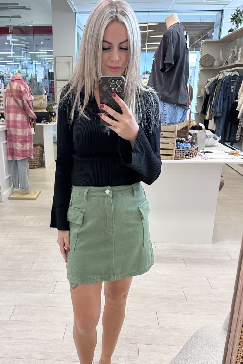 ALICIA MINI SKIRT - KHAKI