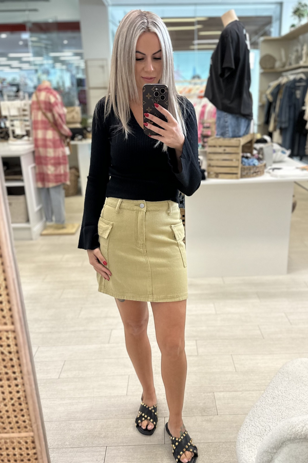 ALICIA MINI SKIRT - STONE